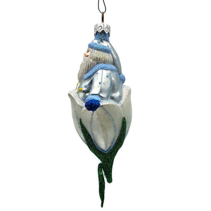 Patricia Breen Bluebell Santa Claus Polka Dots Spring Christmas Tree Ornament