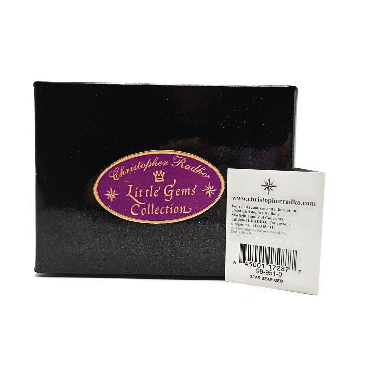 Christopher Radko Star Bear Gem Striped Glass Christmas Tree Ornament 99-951-0