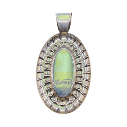 Carolyn Pollack Pendant Turquoise Blue Gemstone Oval Shaped 925 Sterling Silver