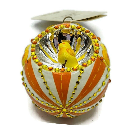 Patricia Breen Oeuf Sucre Chicks Easter Egg Striped Jeweled Reflector Ornament