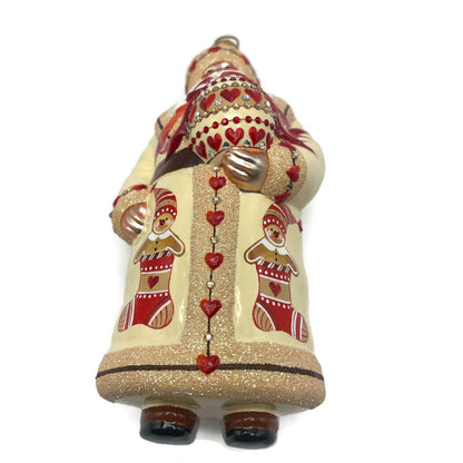 Patricia Breen Splendid Santa Gingerbread Hearts Christmas Holiday Tree Ornament