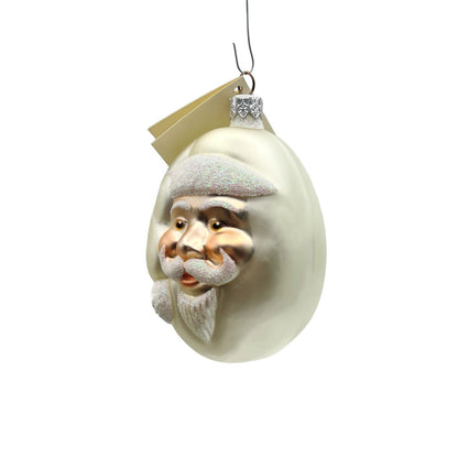 Patricia Breen Jelly Bean Santa Claus Pearl White Matte Christmas Tree Ornament