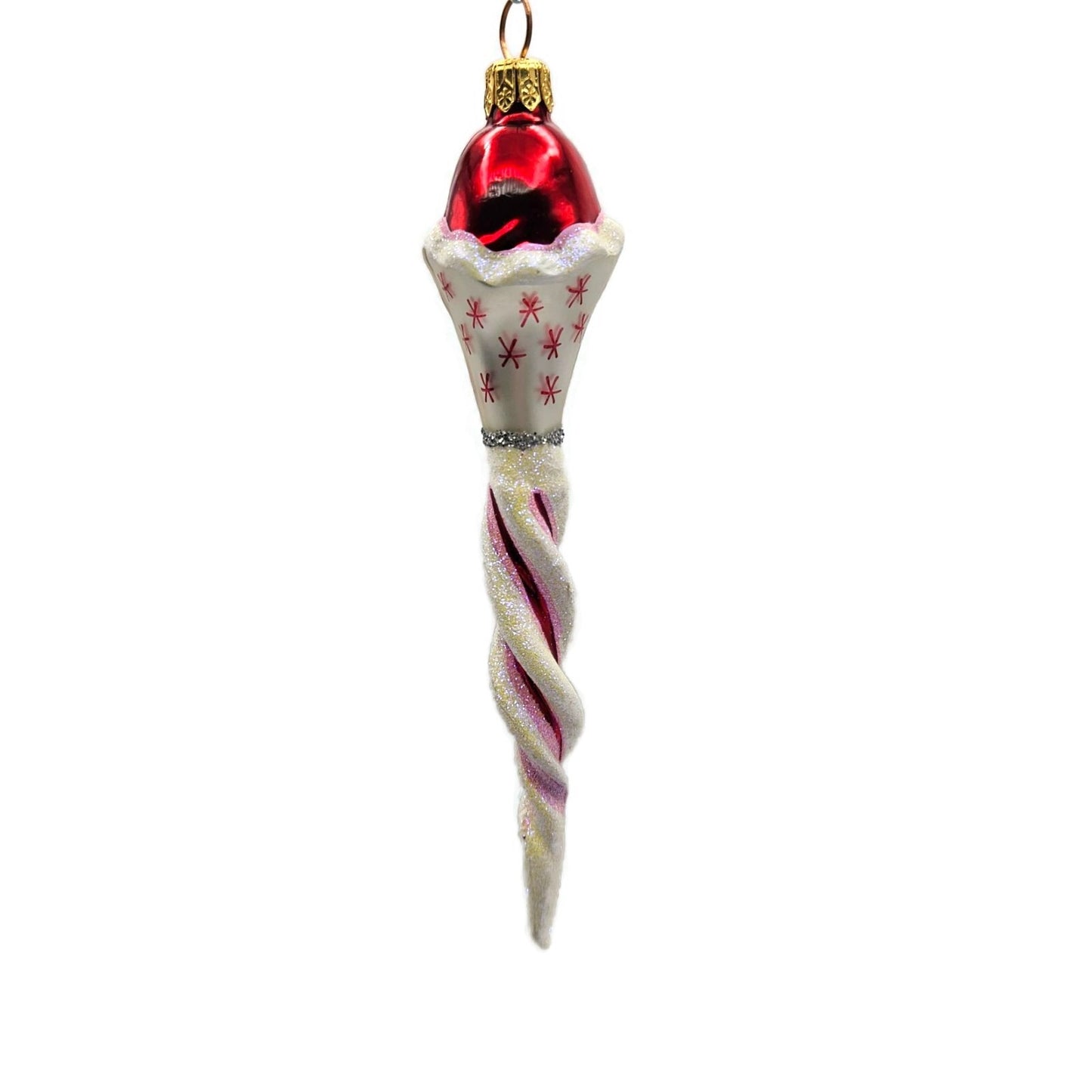 Christopher Radko Jack Frost Jr Red Snow Twist Christmas Tree Ornament 98-265-0