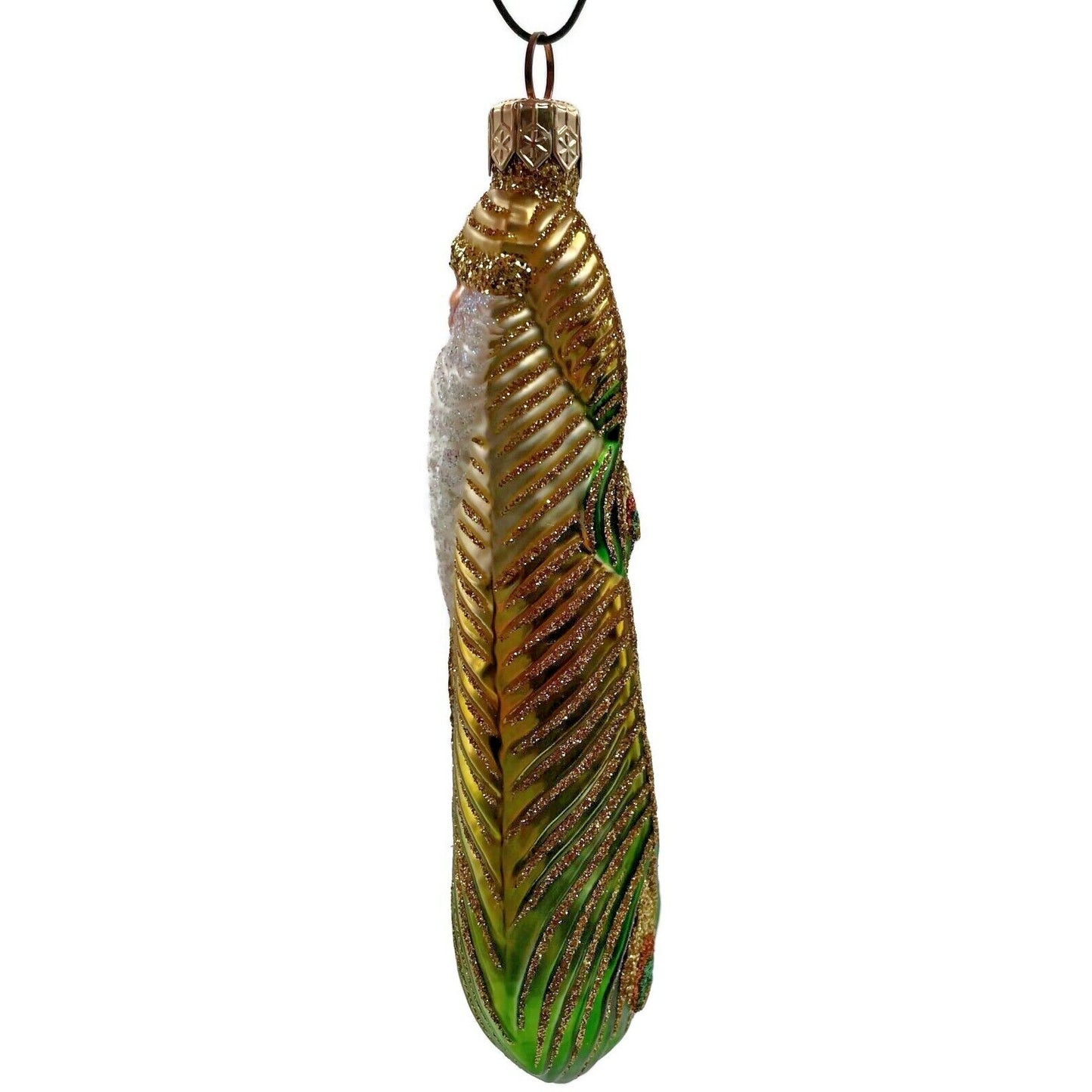 Patricia Breen Peacock Icicle Gold Green Santa Claus Christmas Tree Ornament