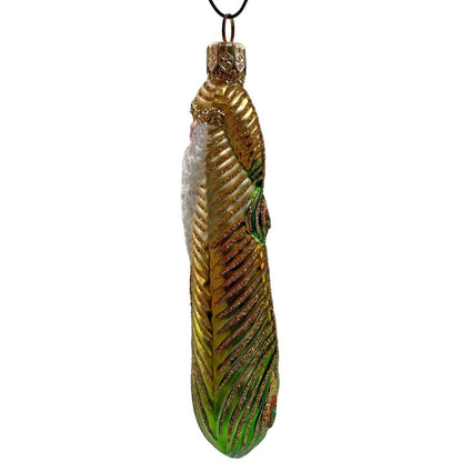 Patricia Breen Peacock Icicle Gold Green Santa Claus Christmas Tree Ornament