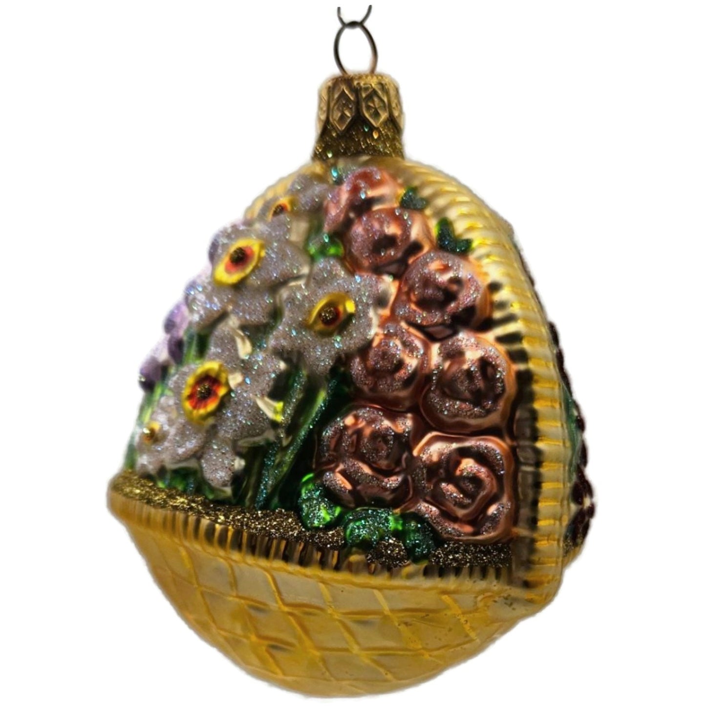 Patricia Breen Flowers For My Love Purple Tulip Basket Spring Christmas Ornament