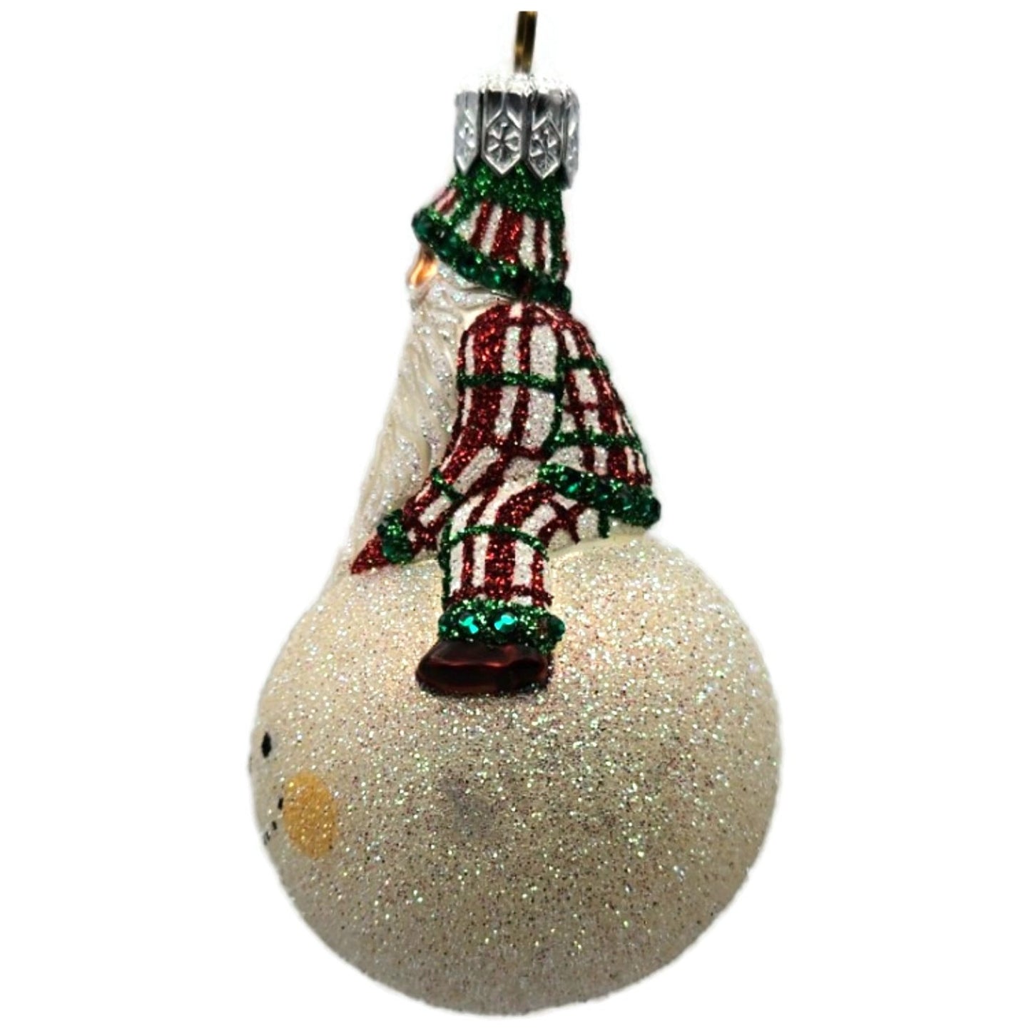 Patricia Breen Snow Frolic Plaid Santa Claus Snowman Christmas Ornament 2351