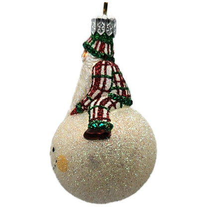 Patricia Breen Snow Frolic Plaid Santa Claus Snowman Christmas Ornament 2351