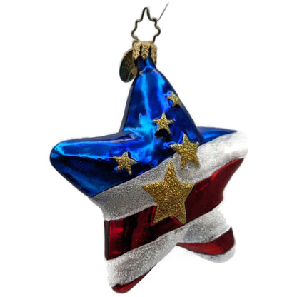 Christopher Radko Freedom Star Patriotic Memorial Christmas Ornament 01-0928-0