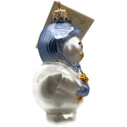 Patricia Breen Snowbaby Blue Gold White Snowflakes Christmas Tree Ornament