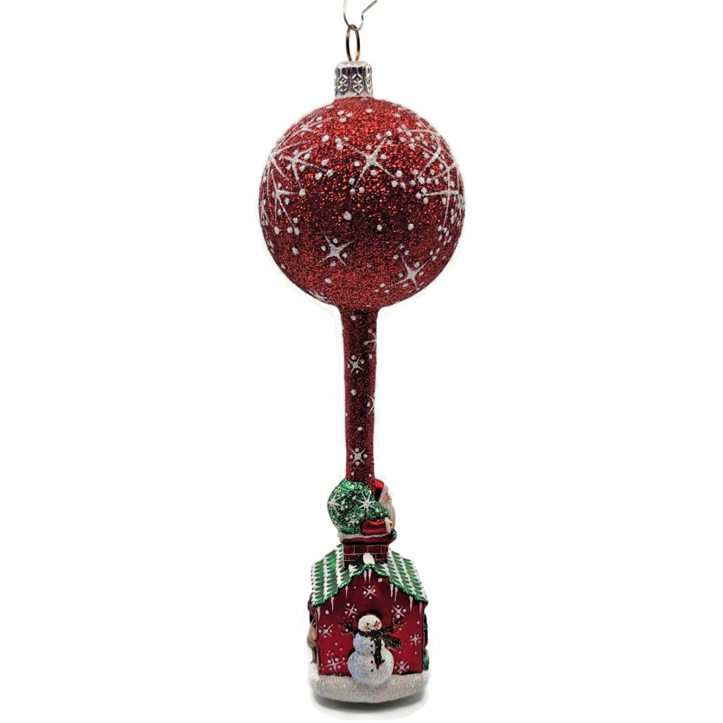 Patricia Breen Hes Here Red Santa Claus Snowflakes House Christmas Tree Ornament