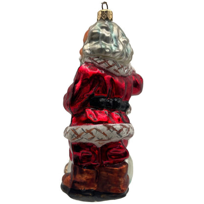 Christopher Radko Frosty Santa Claus Snowman Glass Christmas Ornament 98-317-0