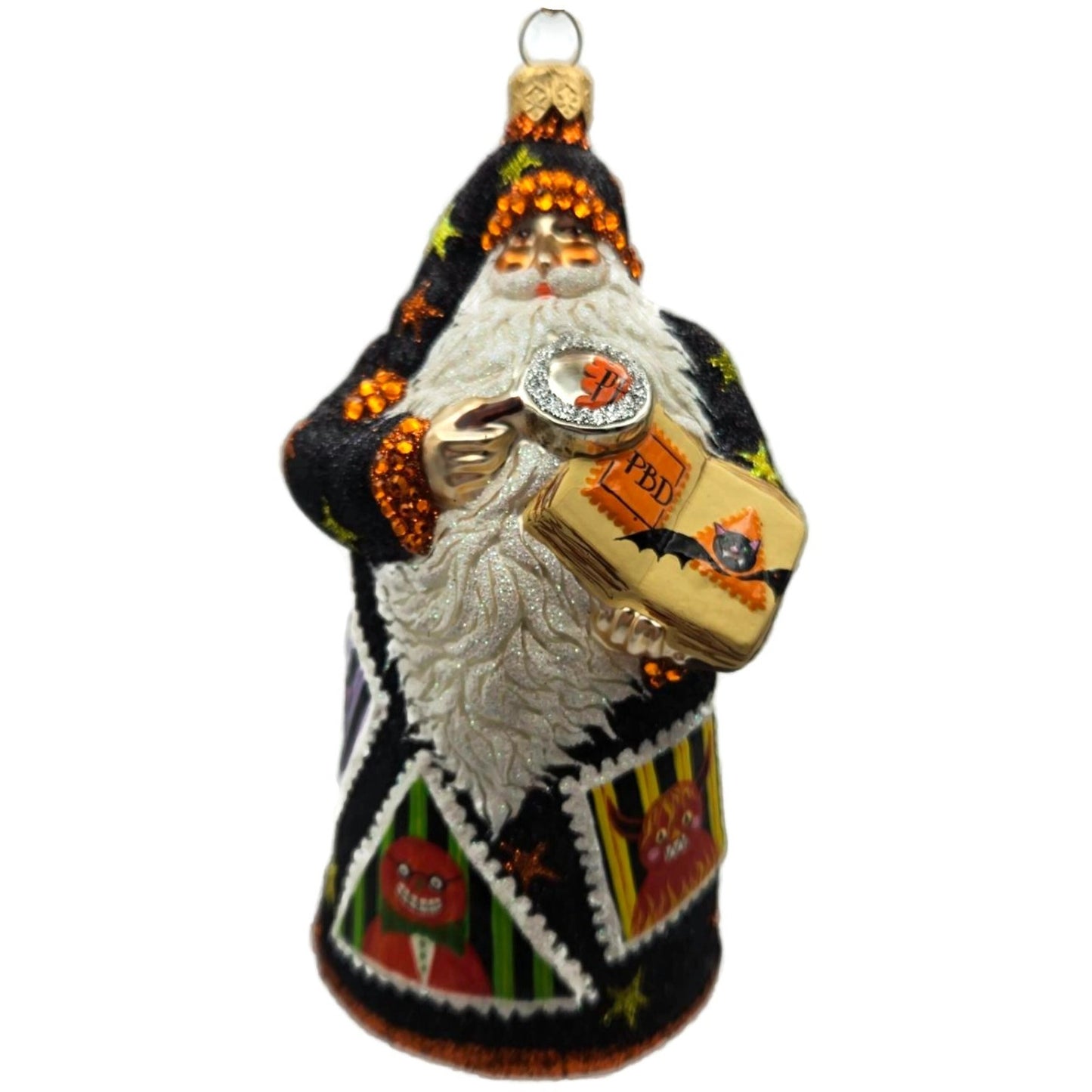 Patricia Breen Evans Santa Hob Goblins Black Moon Stars Halloween Ornament HCB