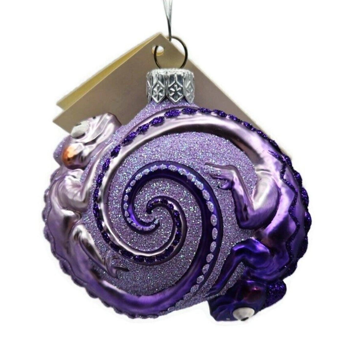 Patricia Breen Once Again for James Lavender Purple Chameleon Christmas Ornament