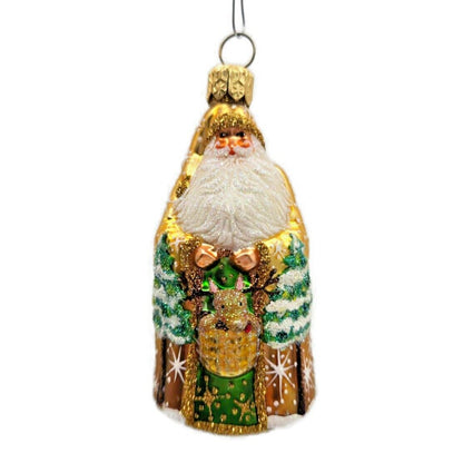 Patricia Breen Baby Blixen Gold Santa Claus Snowfklakes Christmas Tree Ornament