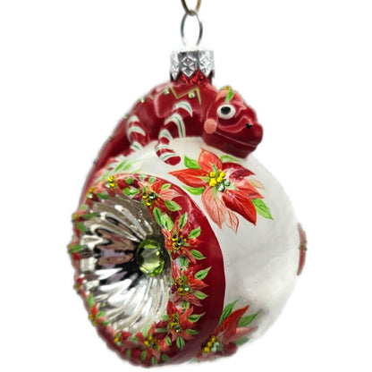 Patricia Breen Happy Holidays Hamish Poinsettia Chameleon Christmas Ornament