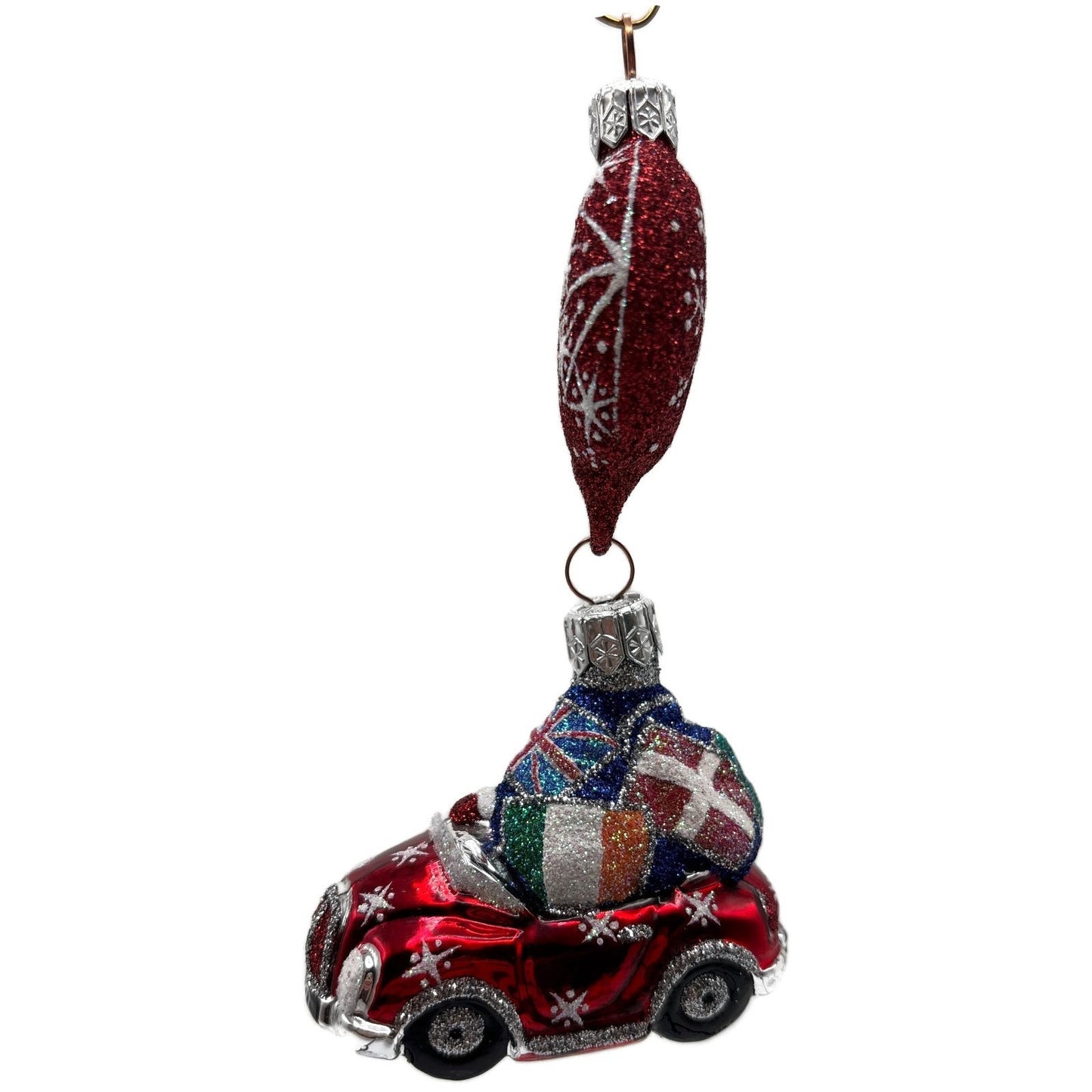 Patricia Breen Knightsbridge Santa Red Snowflakes Flags Christmas Tree Ornament
