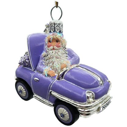 Patricia Breen En Route Santa Claus Car Lavender Purple Christmas Ornament CATZ