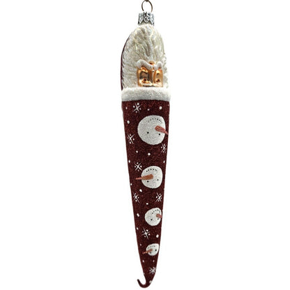 Patricia Breen Bowman Santa Claus Snowfaces Red White Christmas Tree Ornament