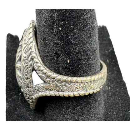 CP Carolyn Pollack Ring R 925 Sterling Silver Metal Filigree Artisan Size 7 3/4