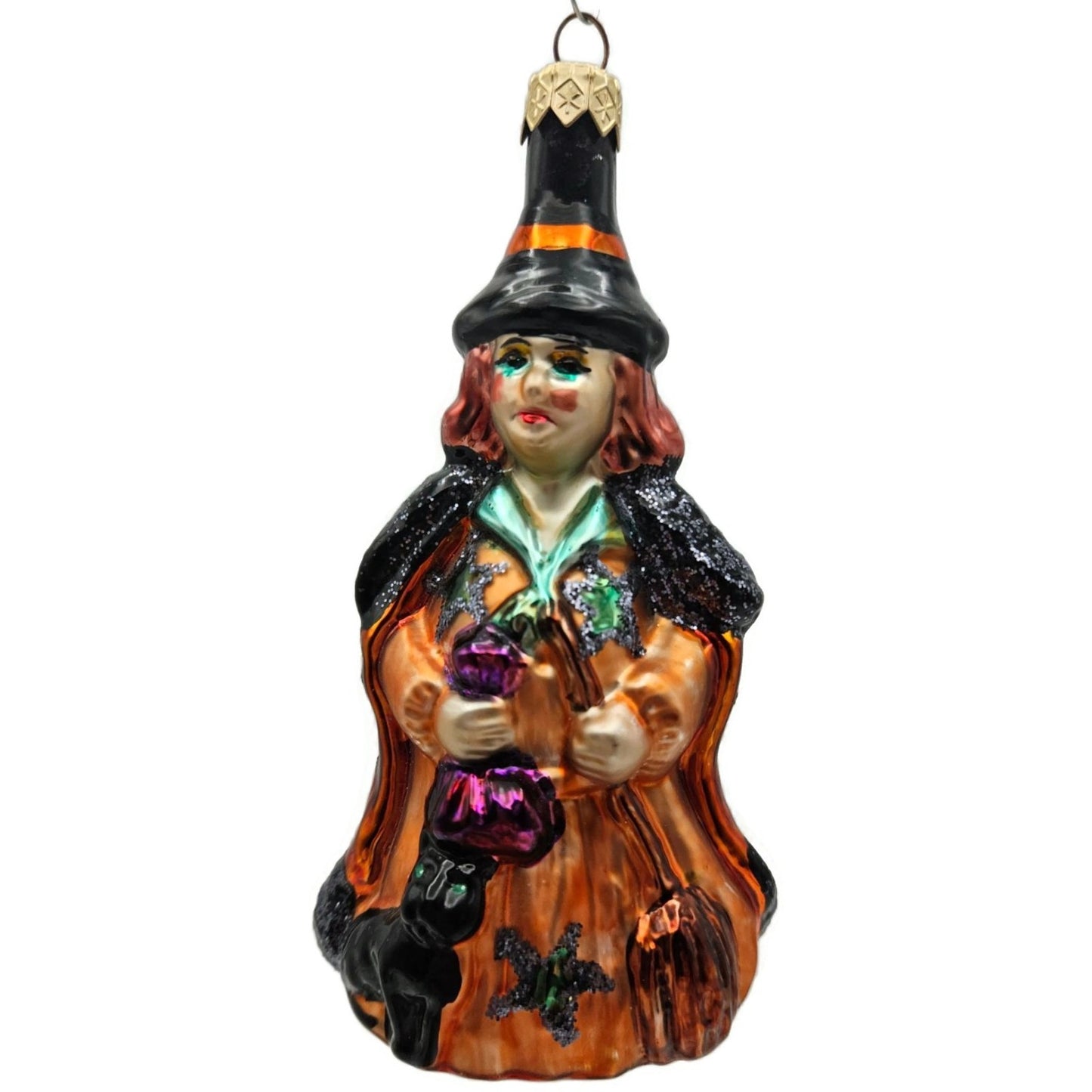 Christopher Radko Witch Orange Stars Dress Halloween Christmas Tree Ornament