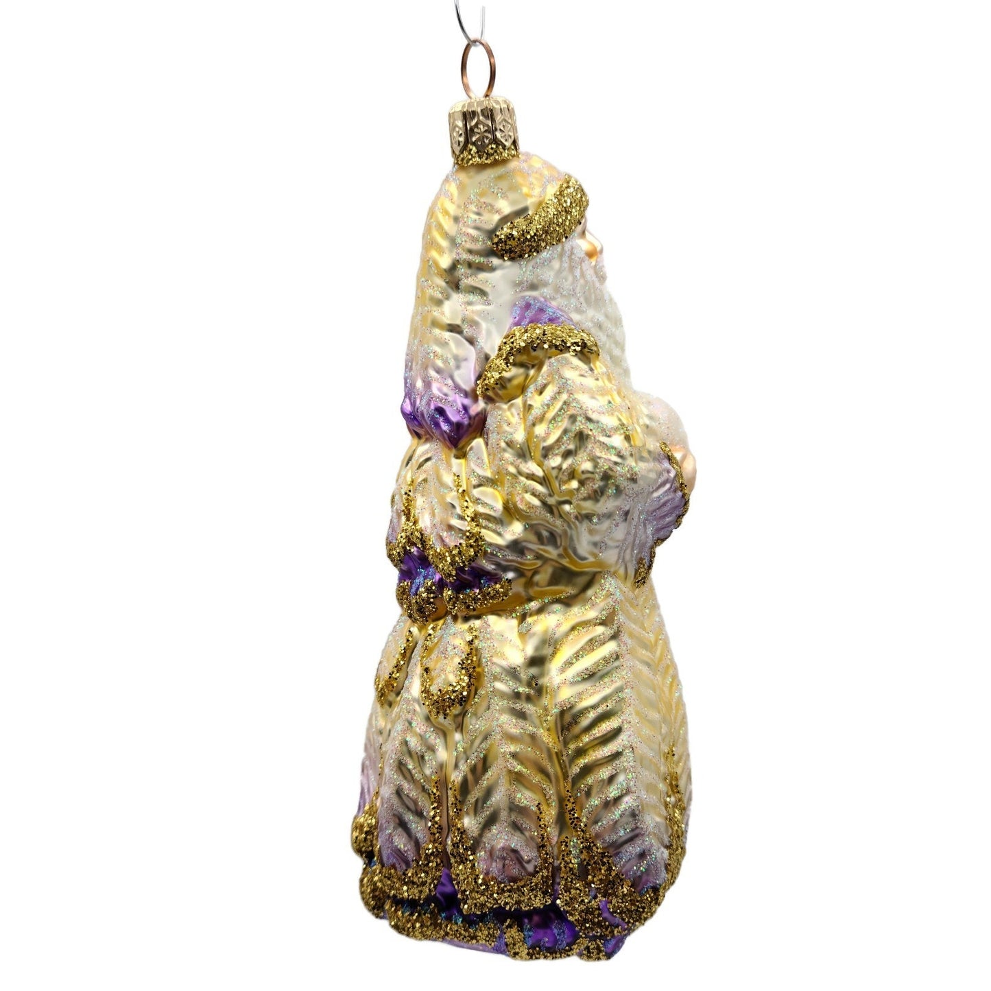 Patricia Breen Plumed Santa Claus Lavender Christmas Holiday Tree Ornament