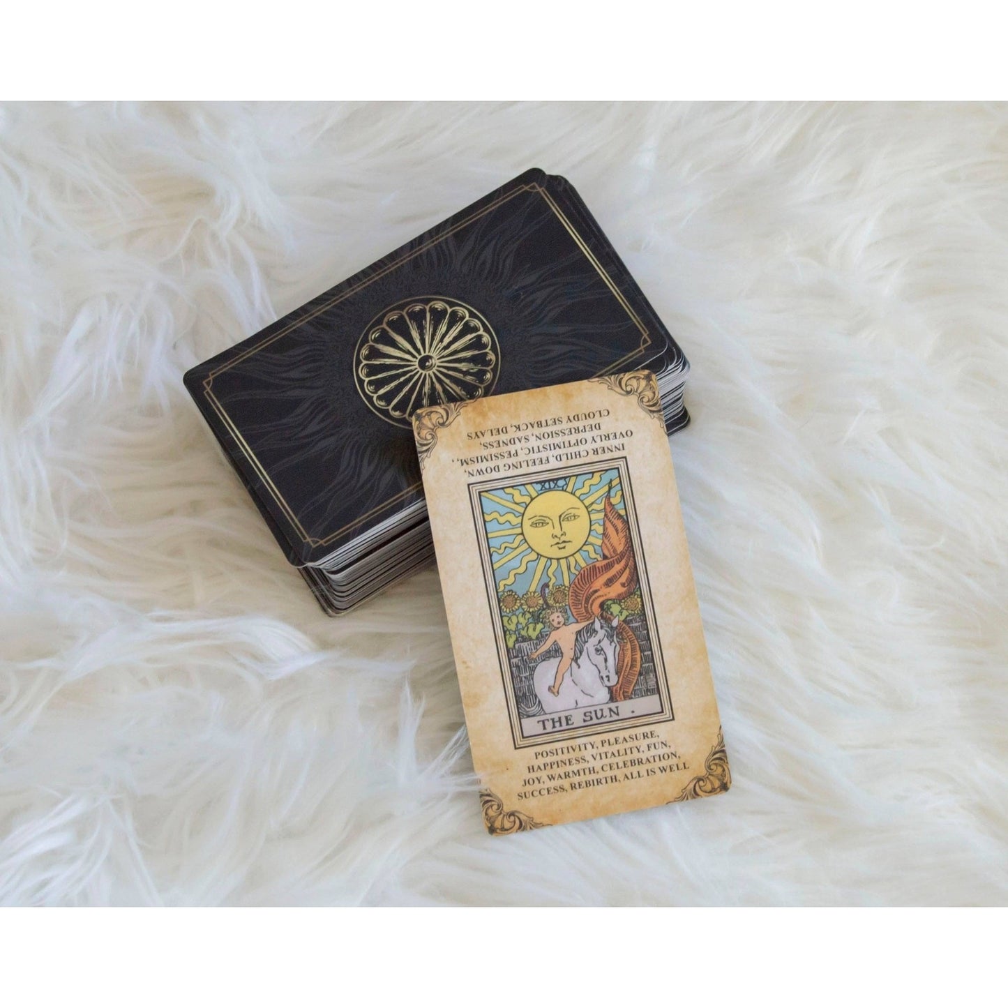 Tarot Deck with Keywords 78 Cards Rider Waite Style Matte Finish Antique Style