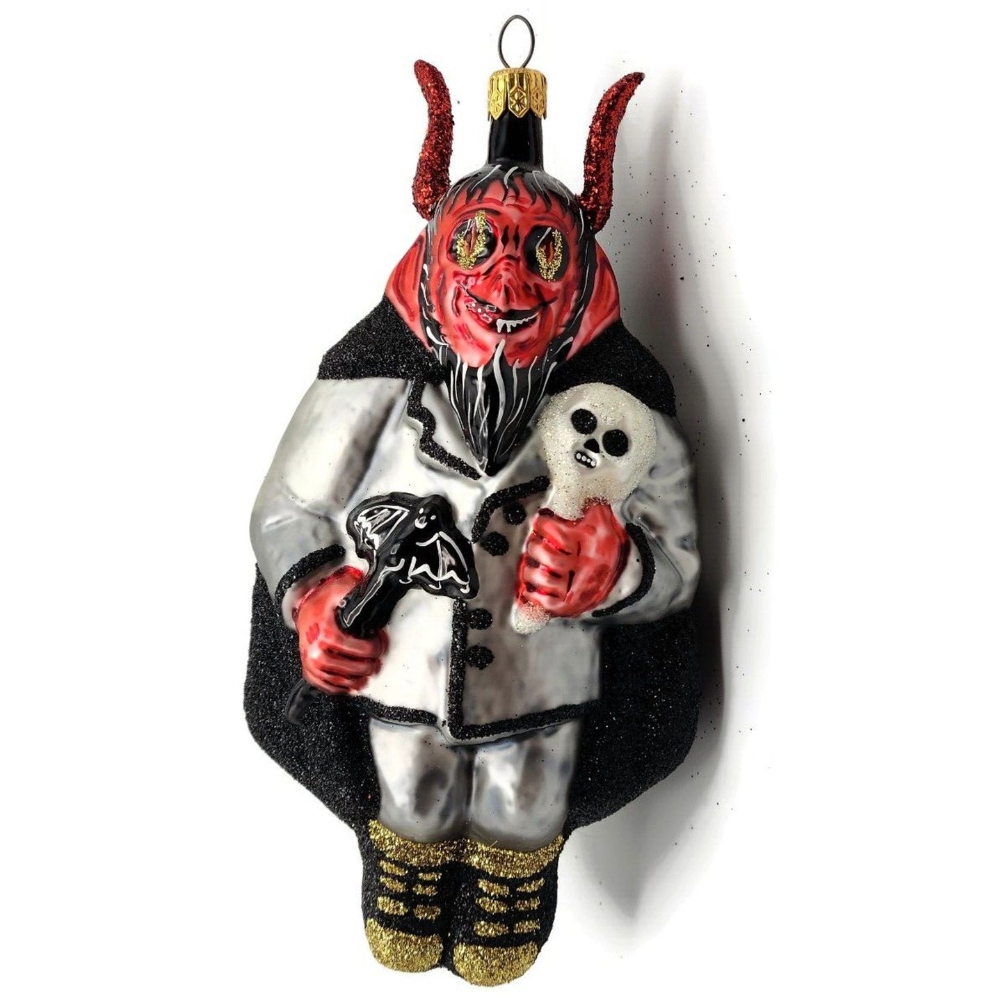 Larry Fraga Devil Beware Blown Glass Halloween Christmas Tree Ornament 5889