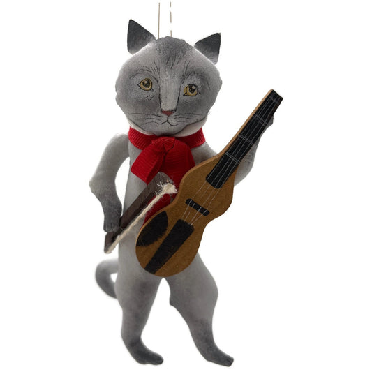 Gladys Boalt The Cat and the Fiddle Fabric Handmade Signed Christmas Ornament