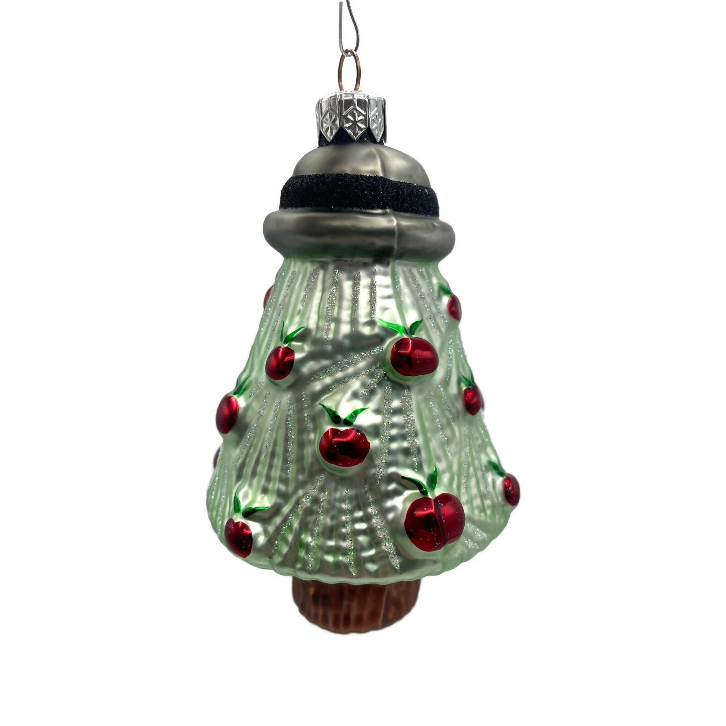 Patricia Breen Renees Tree Black Band Shiny Apples Christmas Holiday Ornament