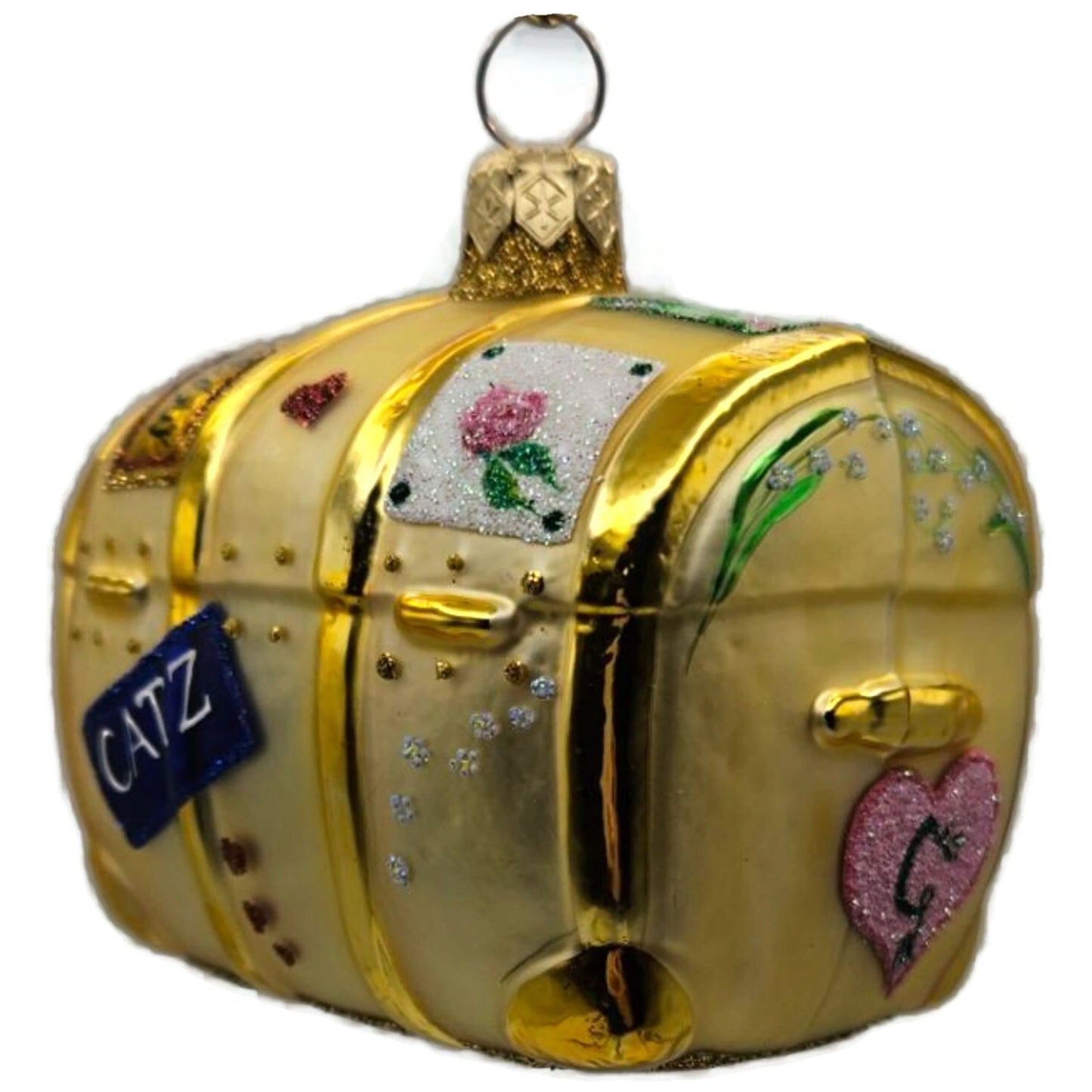 Patricia Breen Bon Voyage Gold Trunk Krakow Portland Christmas Ornament 9903