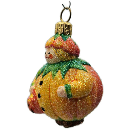 Patricia Breen Trickster Pumpkin Orange Glass Halloween Christmas Ornament 2651