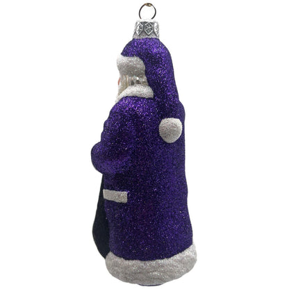 Patricia Breen Shhh Purple Black Bag Santa Claus Christmas Tree Ornament