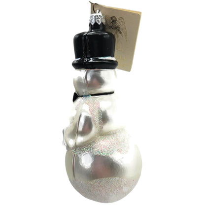 Patricia Breen Top Hat Snowman Matte White Snowflakes Christmas Tree Ornament NM