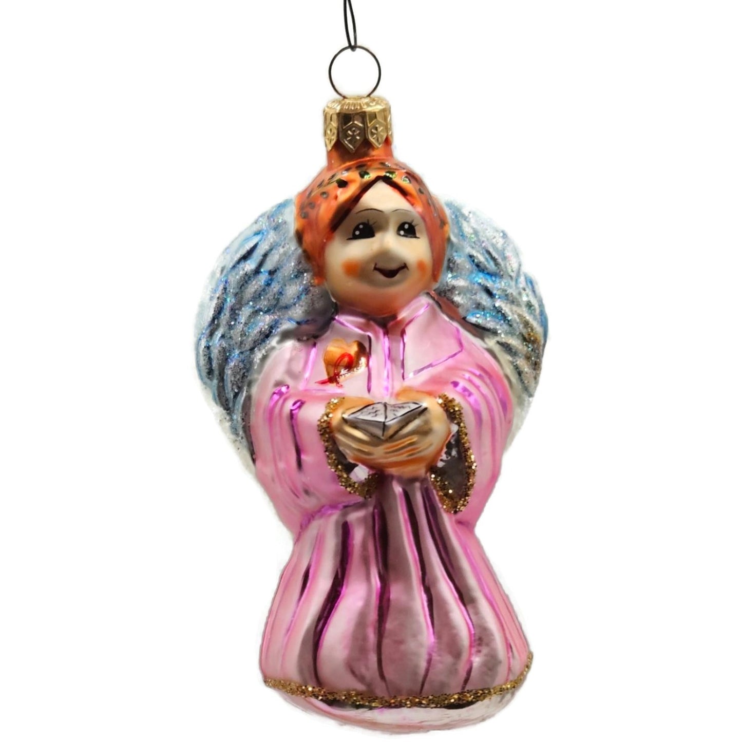 Christopher Radko On Wings Of Hope Angel Pink 1995 Christmas Tree Ornament