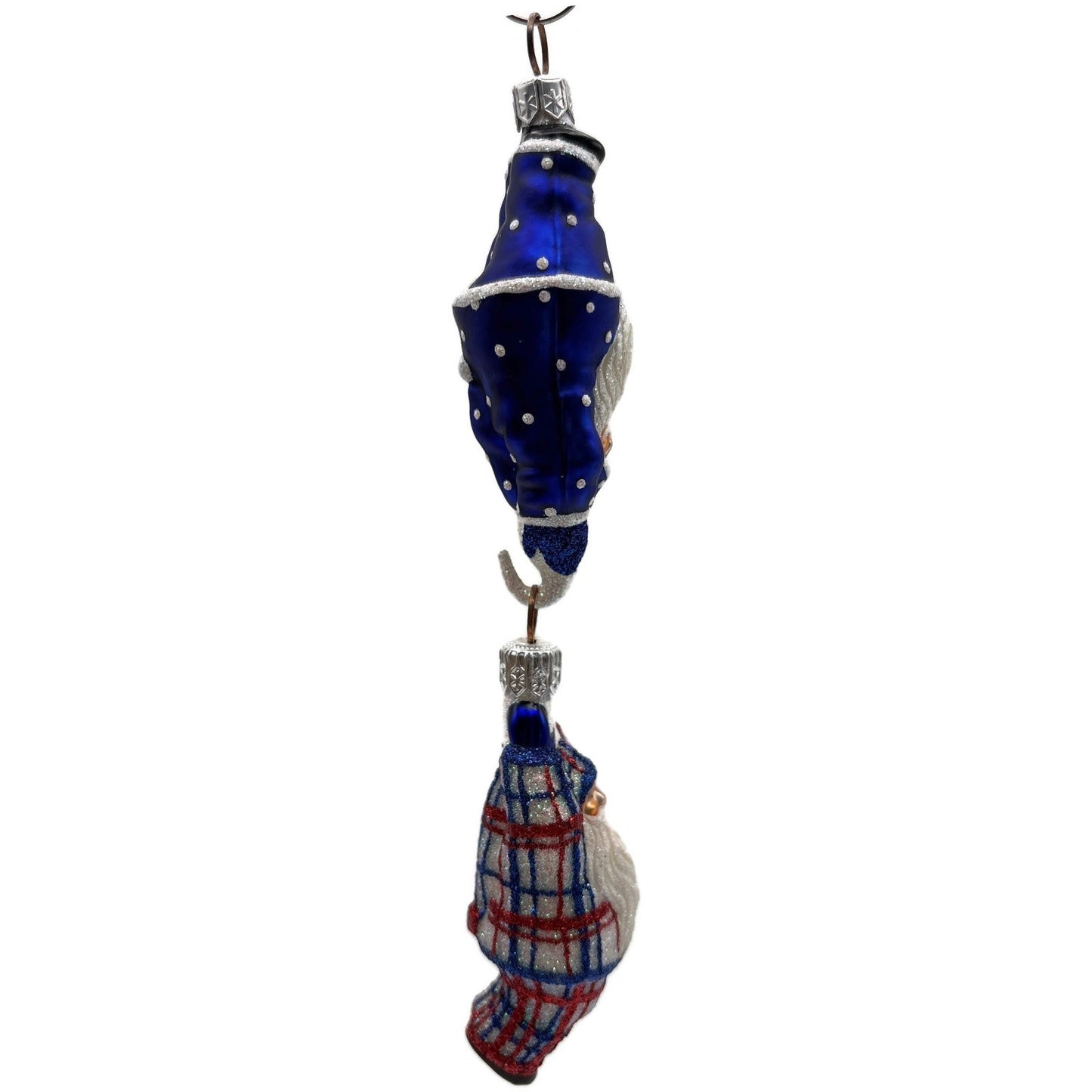 Patricia Breen Cirque de Nicoud Santa Patriotic Plaid Christmas Ornament CATZ