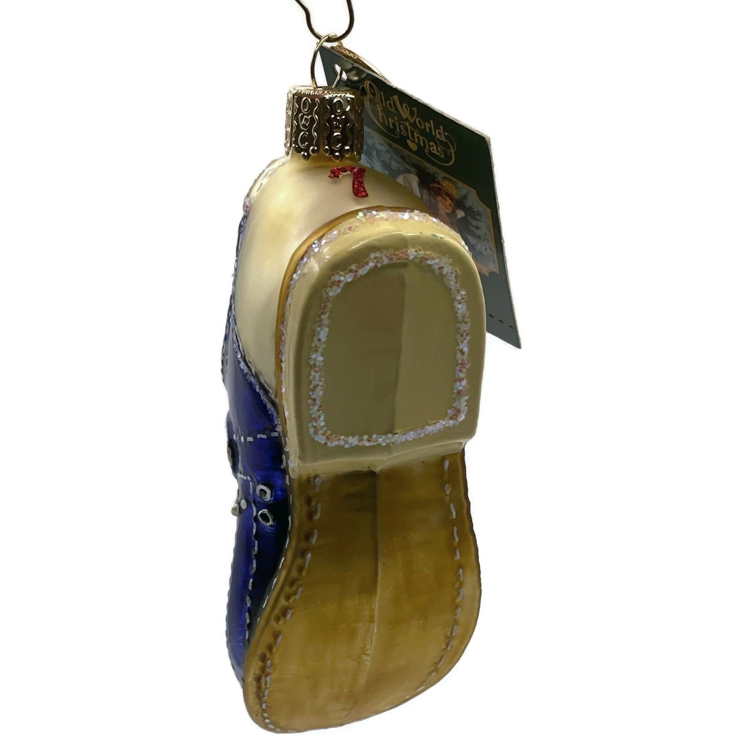 OWC Bowling Shoes Red Blue Gold Lace Up Ornament Old World Christmas Tree Decor