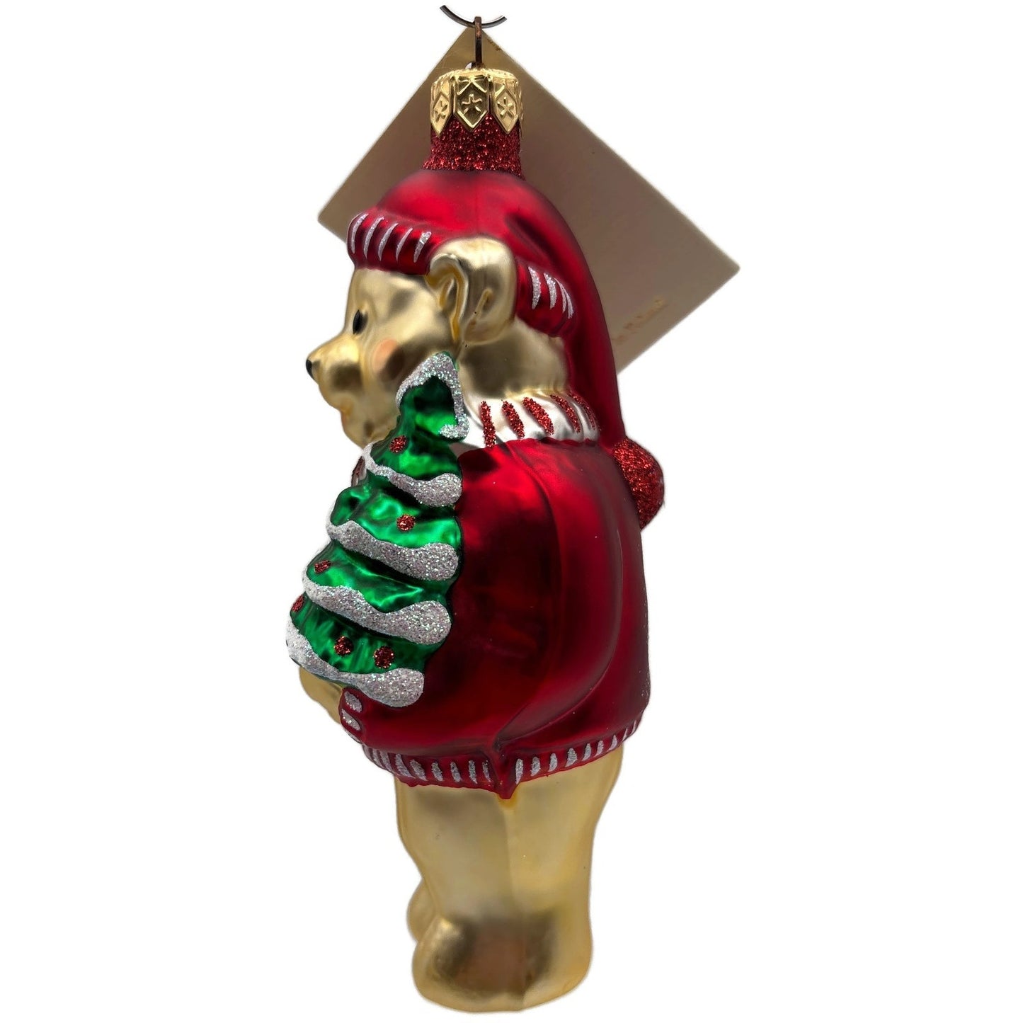 Patricia Breen Papa Bear Red Glittered Ornaments Gold Green Christmas Ornament