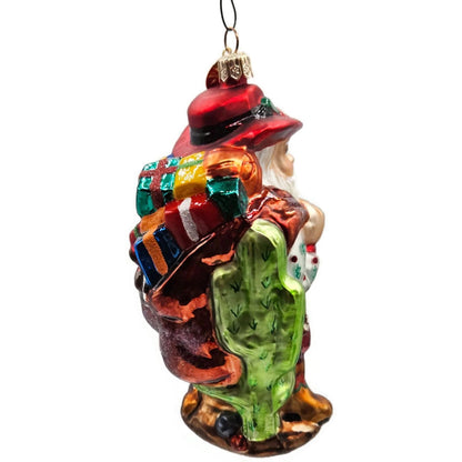 Christopher Radko Cow Boy Santa Claus Cactus Gifts Christmas Ornament 00-QVC-2
