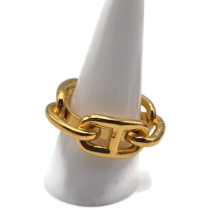 Hermès Chaîne d’Ancre Scarf Ring Vintage Gold Plated Anchor Link Design with Box