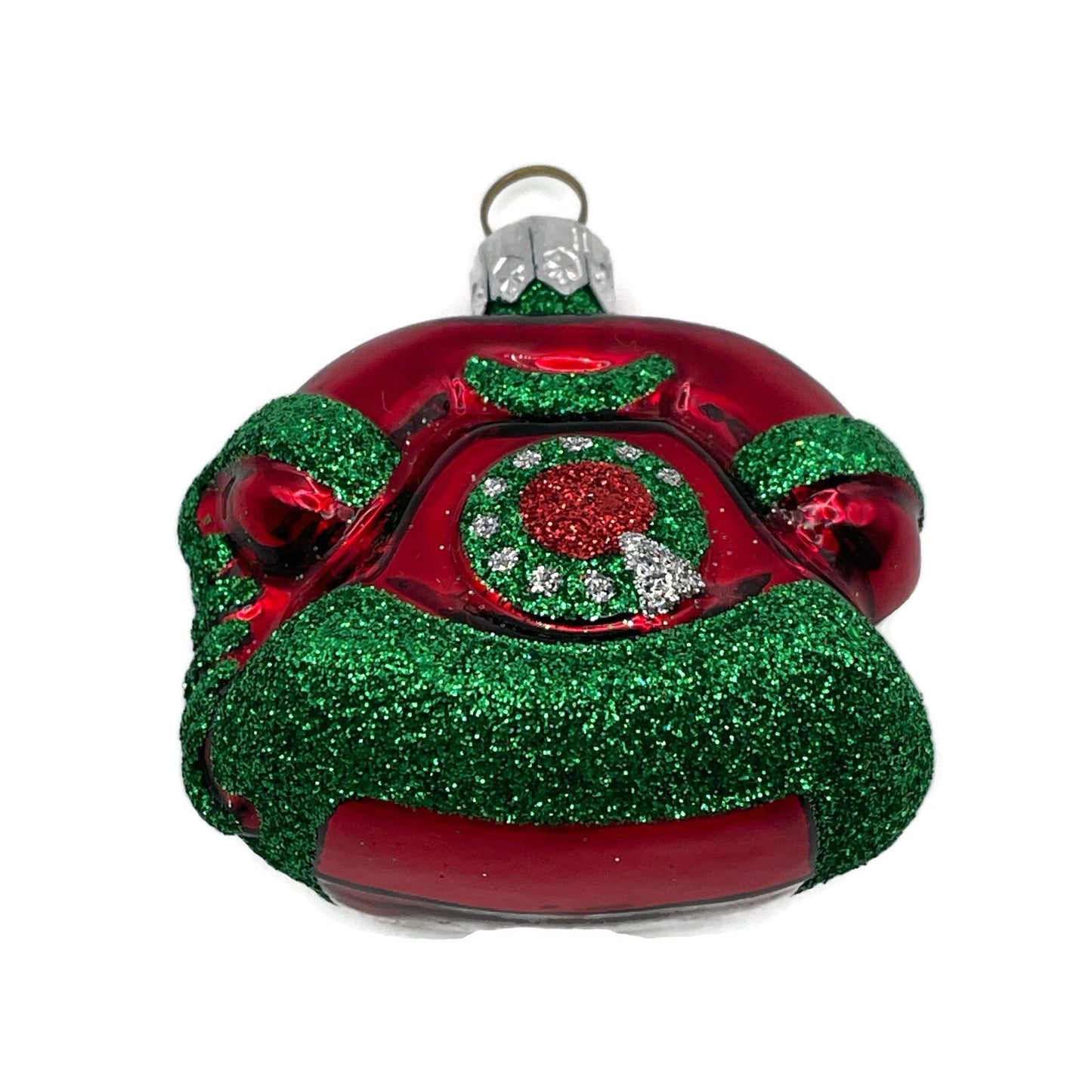 Patricia Breen Miniature Fine Phone Red Green Christmas Holiday Tree Ornament