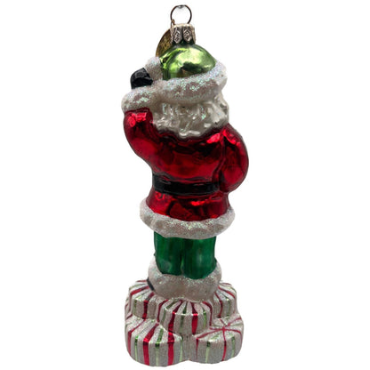 Christopher Radko Christmas Joy Santa Candy Cane Peppermint Ornament 00-076-0