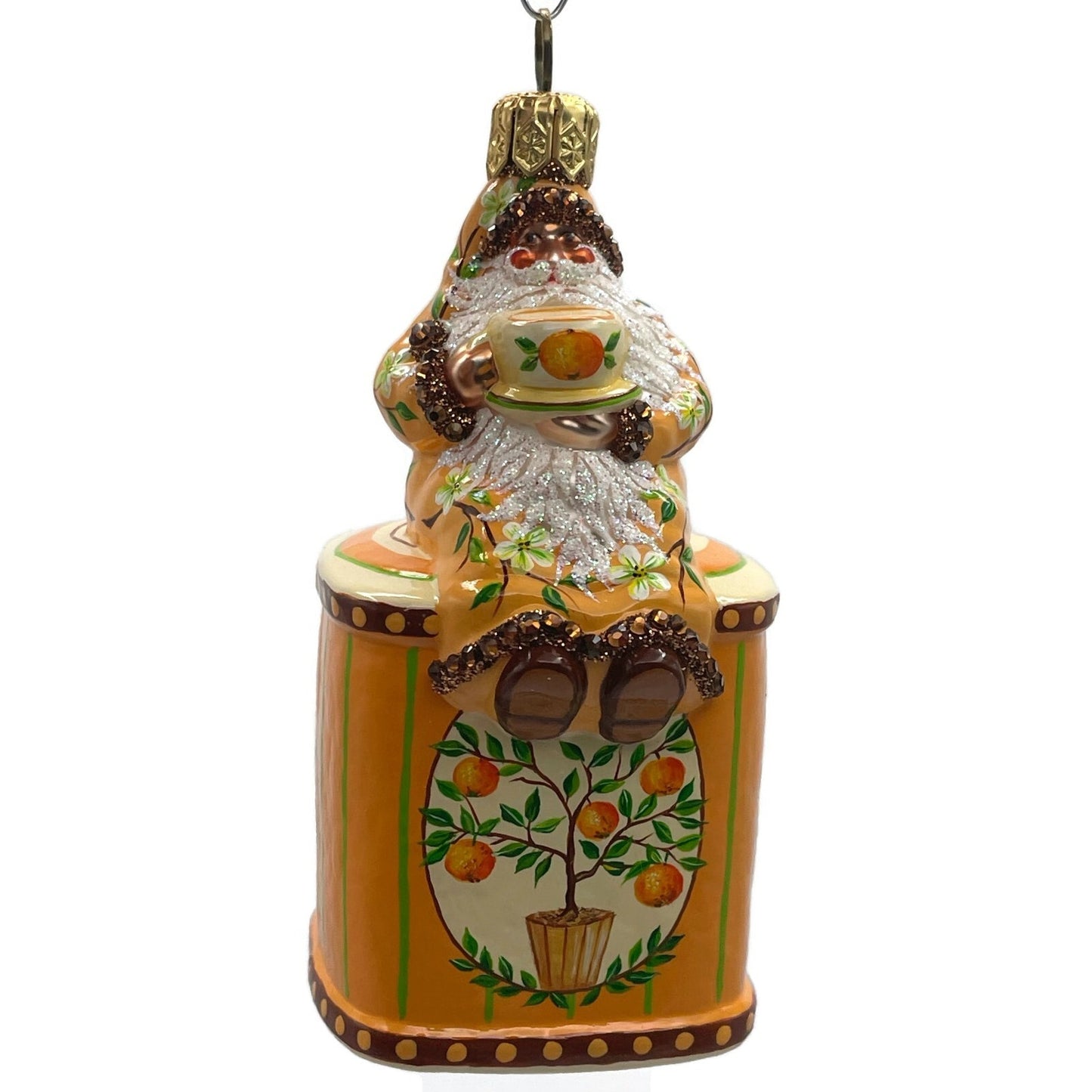 Patricia Breen Tea Time Santa Orange Spice Spring Christmas Holiday Ornament
