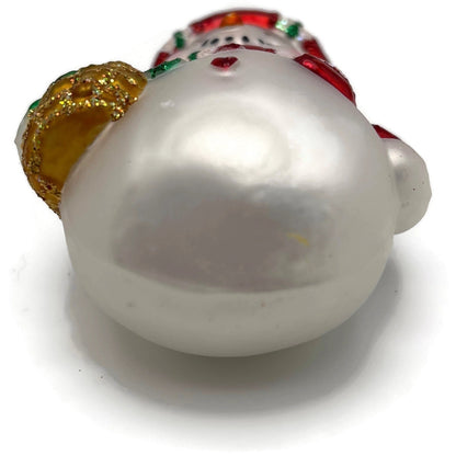 Old World Christmas Sweetie Pie Snowman Glitter Glass Christmas Tree Ornament