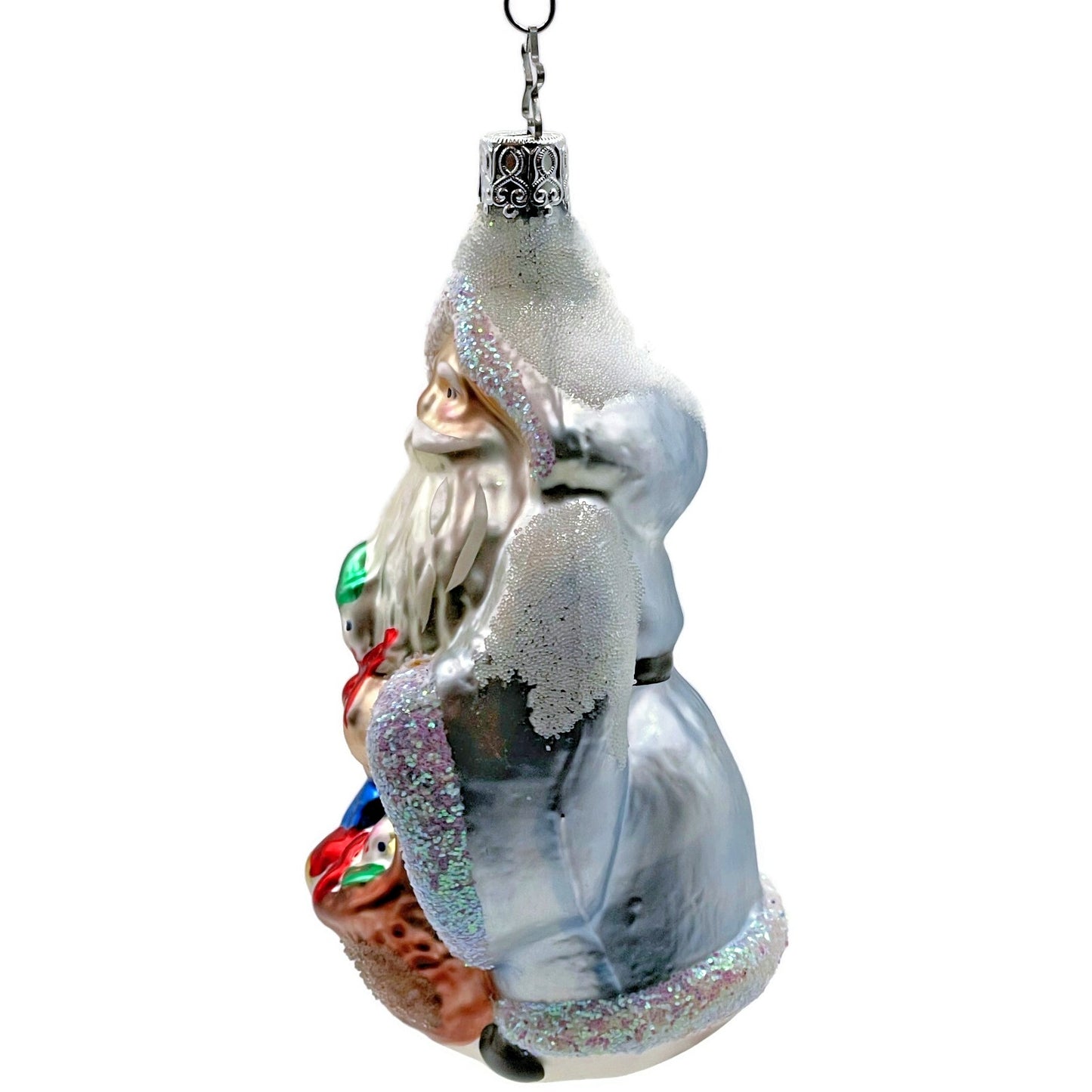 Inge Glass Santa Holding Toy Basket Old World Christmas EM Merck Signed Ornament
