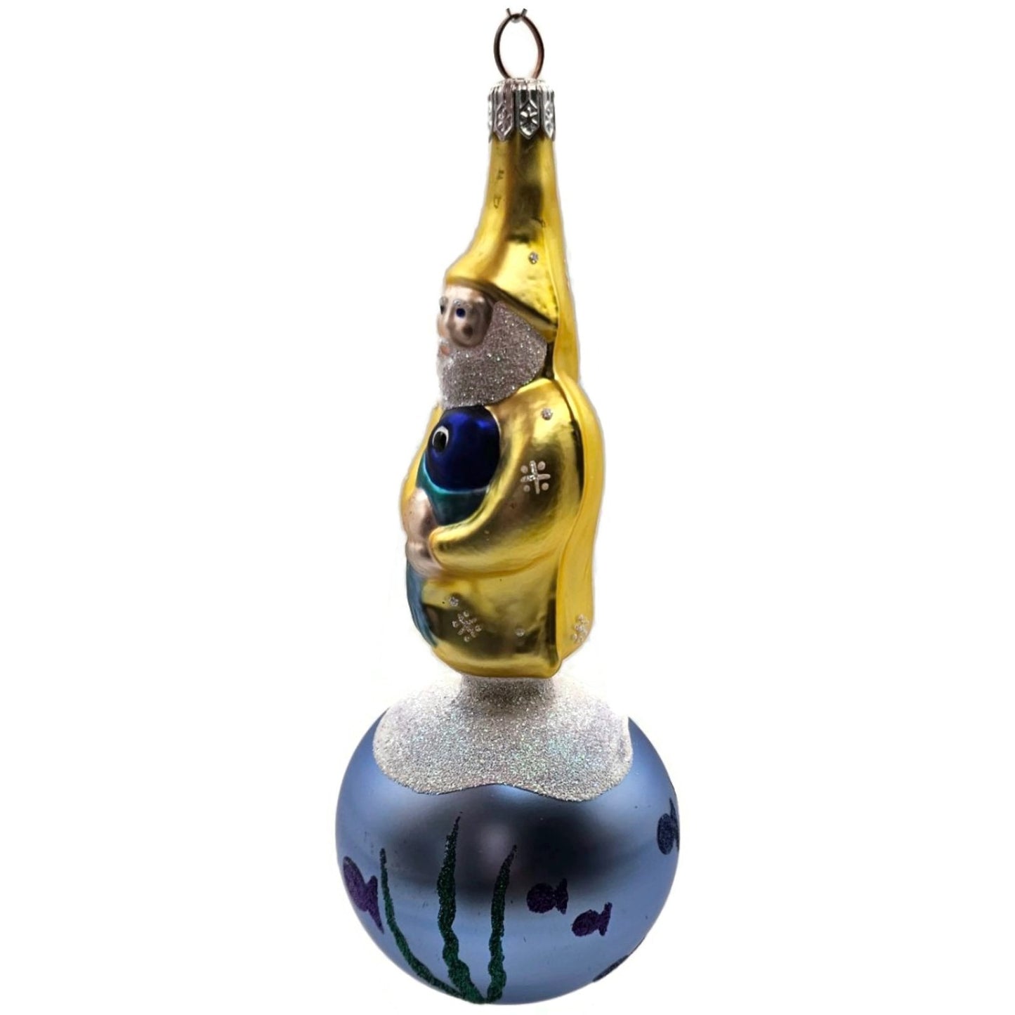 Patricia Breen Marinista Santa Matte Ball Fish Seaweed Nautical Decor Ornament