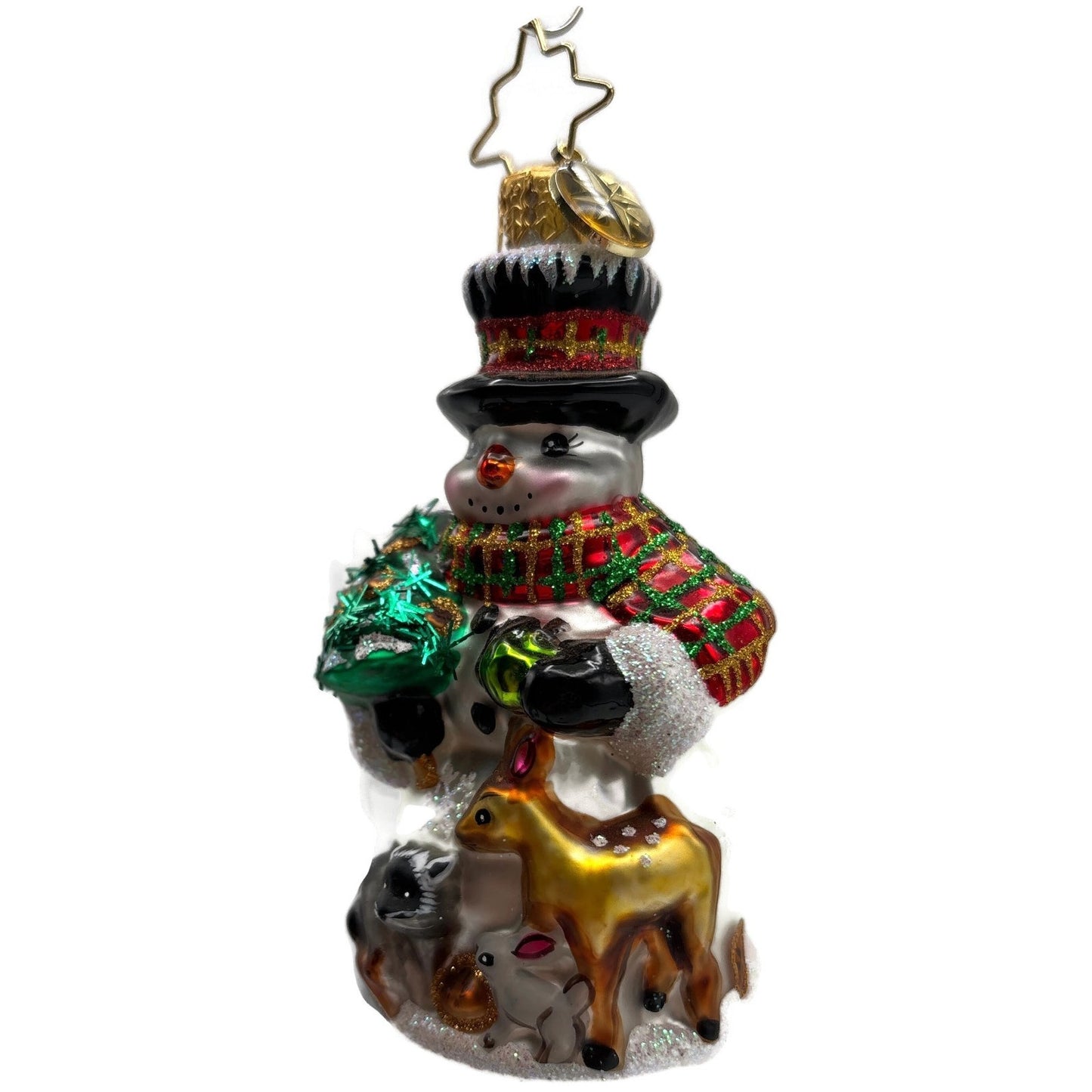 Christopher Radko Feast For Friends Reindeer Snowman Christmas Ornament 1018481
