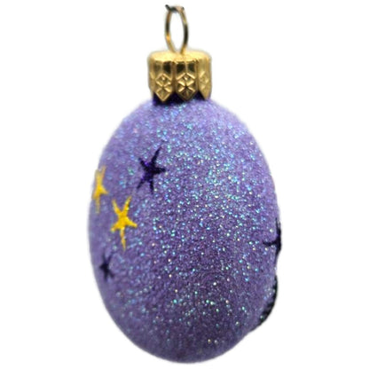Patricia Breen Salem Medallion Violet Moon Stars Glass Halloween Ornament 2212