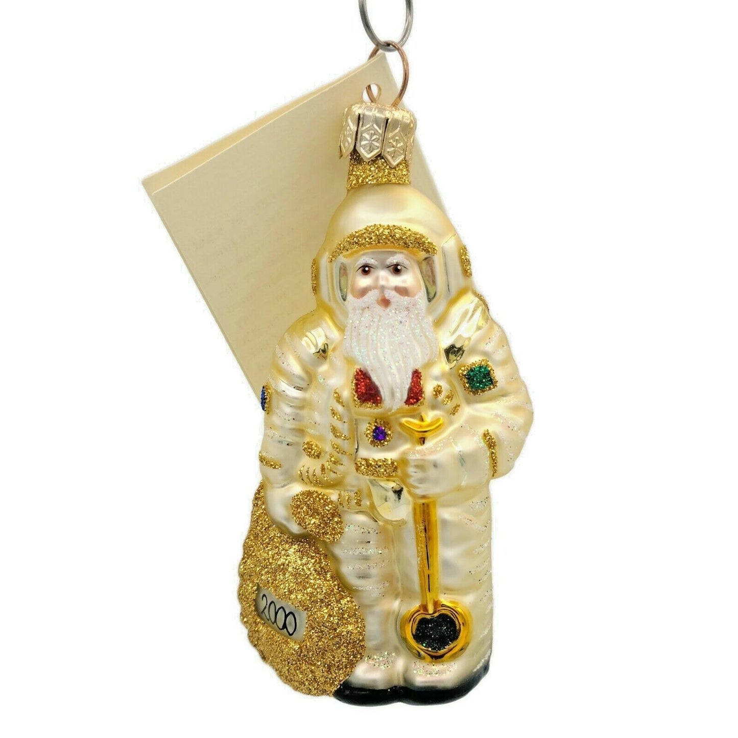 Patricia Breen Miniature Millennium Santa Gold 1900 2000 Christmas Tree Ornament