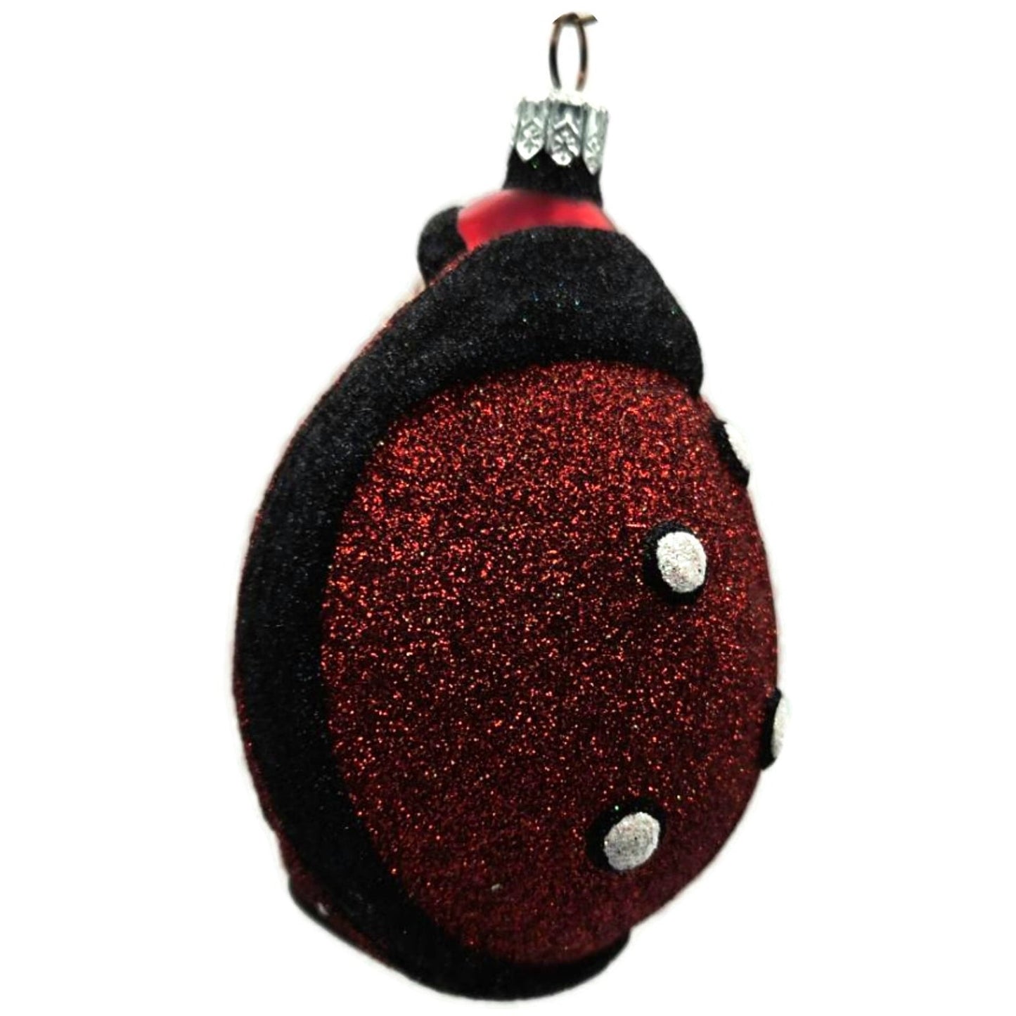 Patricia Breen Ladybug Santa Red Black Glittered Spring Christmas Tree Ornament